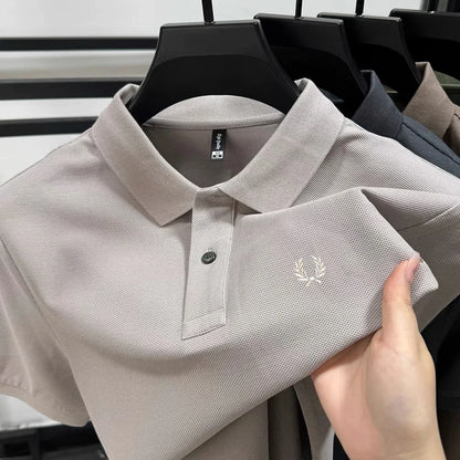 100% pure cotton summer new high-quality men's shortsleeved business casual comfortable polo shirt exquisite embroidery T-shirt