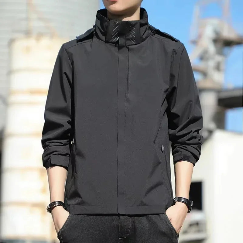 Mens Jacket Waterproof Outerwear Thin Charge Coat
