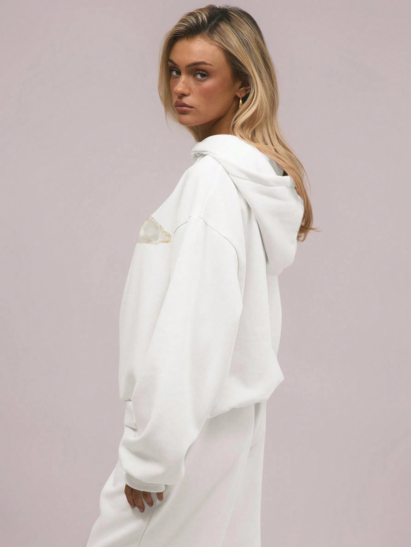 Winter Russian shell printed street hoodie women American pure cotton round neck y2k comfortable wool long sleeve sweatshirt