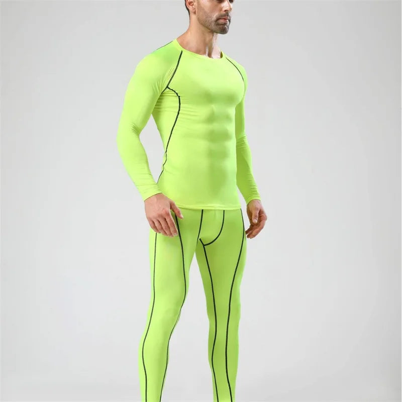 Men Running Set Gym Jogging Thermo underwear xxxxl Second skin Compression Fitness MMA rashgard Male Quick dry Track suit