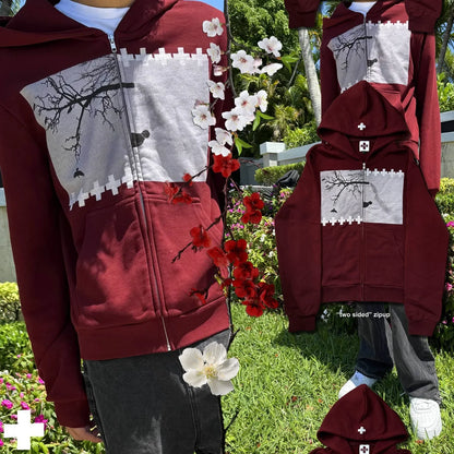 New medical logo print hoodies women streetwear gothic goth y2k tops harajuku oversized sweatshirt zip up hoodie couple clothes