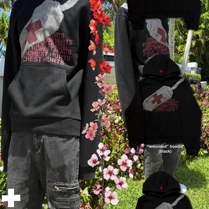 New medical logo print hoodies women streetwear gothic goth y2k tops harajuku oversized sweatshirt zip up hoodie couple clothes