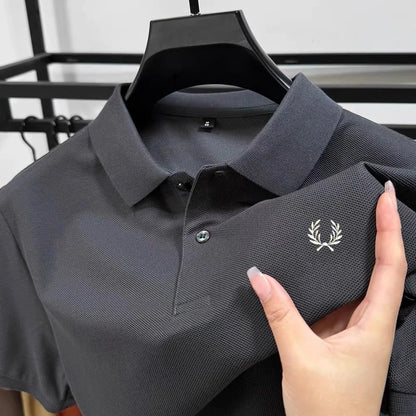 100% pure cotton summer new high-quality men's shortsleeved business casual comfortable polo shirt exquisite embroidery T-shirt