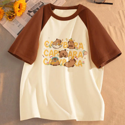 Funny Capybara T-shirts Men Women Summer Cute Animal T Shirt Short Sleeve Graphic T Shirts Streetwear Women's Clothing
