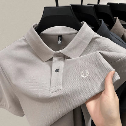 100% pure cotton summer new high-quality men's shortsleeved business casual comfortable polo shirt exquisite embroidery T-shirt