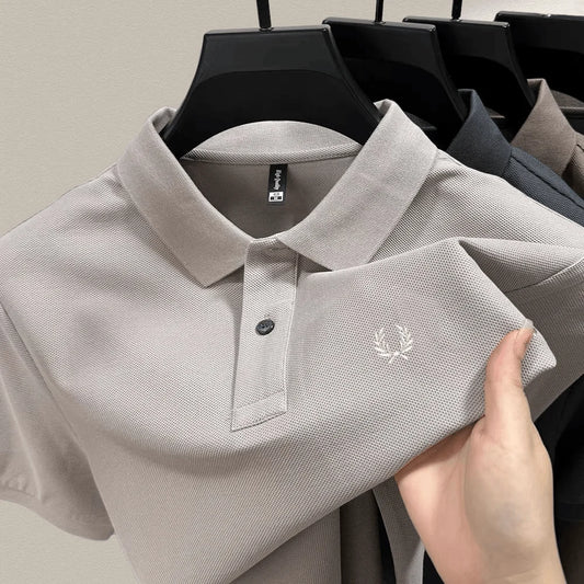 100% pure cotton summer new high-quality men's shortsleeved business casual comfortable polo shirt exquisite embroidery T-shirt