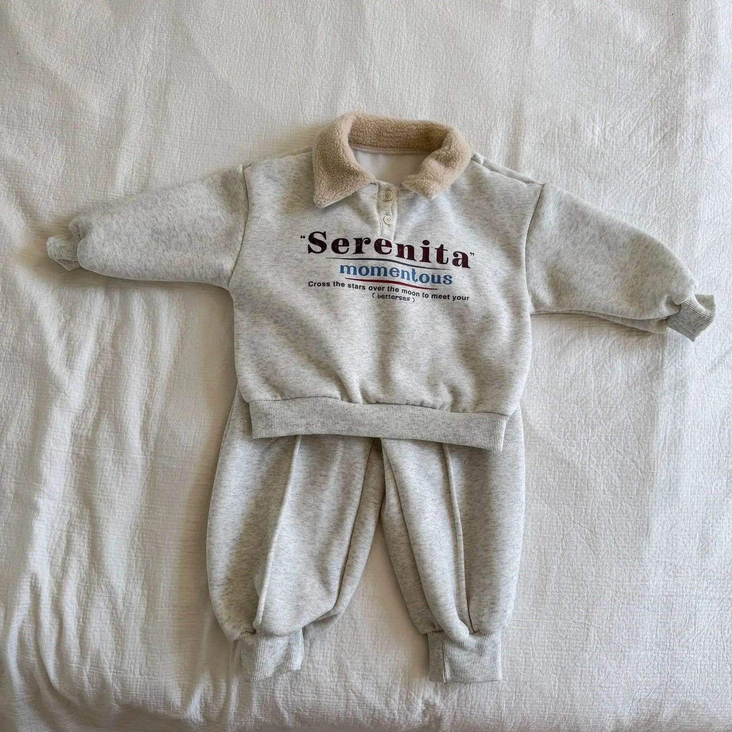 Toddler Kids Boys 2piece Set Winter Letter Printed Turn Down Collar Infant Baby Boy Sweatshirt Ins Solid Color Children Boy Pant