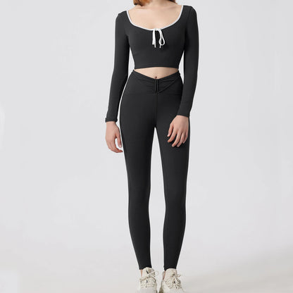 1/2Pcs Pad Crop Top Shirt Long Sleeve Gym Women Workout Yoga Set Women Running Legging Fitness Bra Sports Female Active Wear