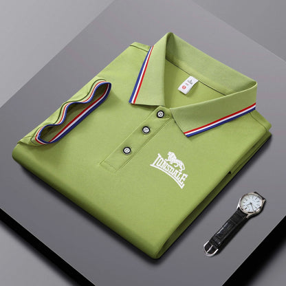 Embroidered Men's Polo Shirt, Summer Trend Short Sleeved Top of the Line Business Casual Comfortable Breathable Polo Shirt