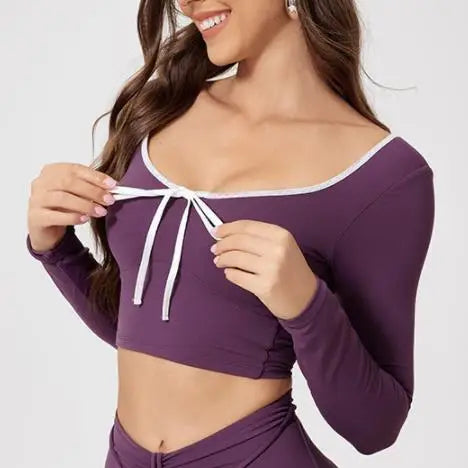 1/2Pcs Pad Crop Top Shirt Long Sleeve Gym Women Workout Yoga Set Women Running Legging Fitness Bra Sports Female Active Wear
