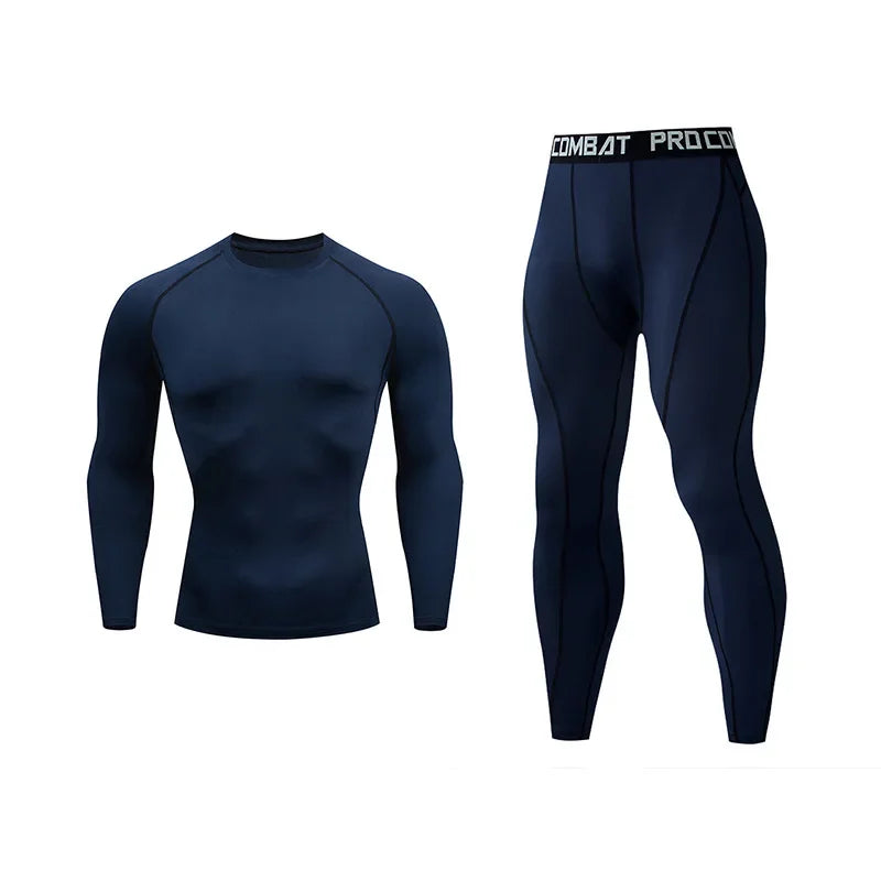 Men Running Set Gym Jogging Thermo underwear xxxxl Second skin Compression Fitness MMA rashgard Male Quick dry Track suit