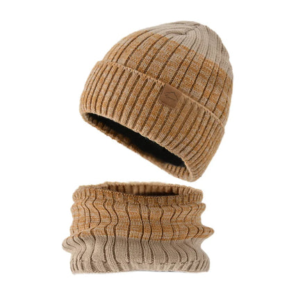Winter Hats Scarf Set For Women Men Plush Knitted Hat Neck Warm Snow Ski Caps Male Outdoor Coldproof Cycling Beanie Skullcap