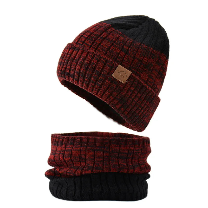 Winter Hats Scarf Set For Women Men Plush Knitted Hat Neck Warm Snow Ski Caps Male Outdoor Coldproof Cycling Beanie Skullcap
