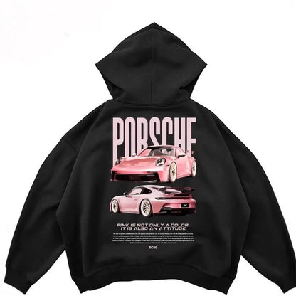 New European and American Men's Fashion Trend Car Printed Hoodie Fashionable Loose Casual Fleece Pocket Men's Hoodie