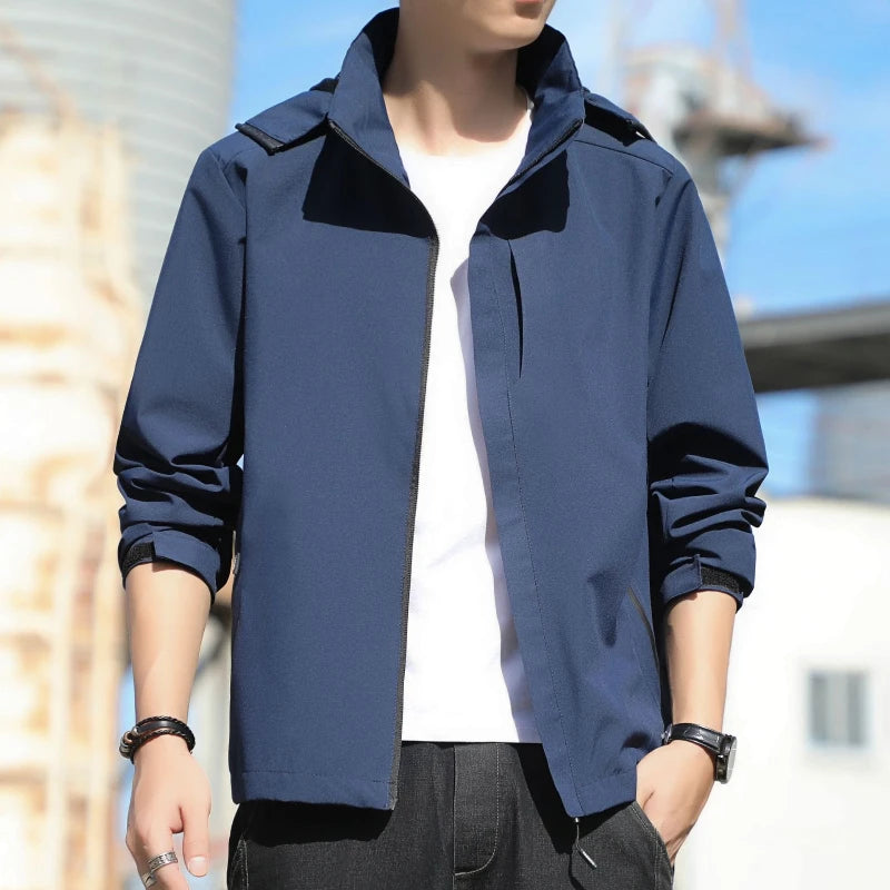 Mens Jacket Waterproof Outerwear Thin Charge Coat