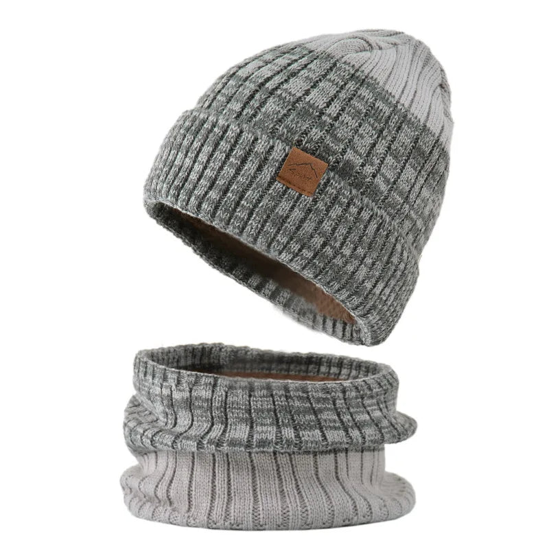 Winter Hats Scarf Set For Women Men Plush Knitted Hat Neck Warm Snow Ski Caps Male Outdoor Coldproof Cycling Beanie Skullcap