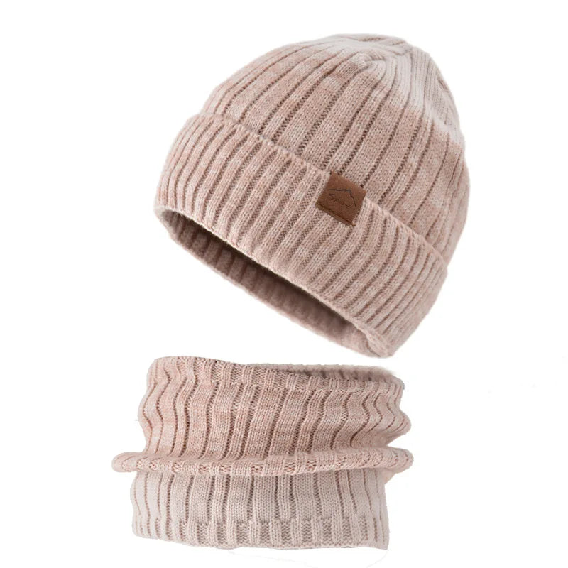 Winter Hats Scarf Set For Women Men Plush Knitted Hat Neck Warm Snow Ski Caps Male Outdoor Coldproof Cycling Beanie Skullcap
