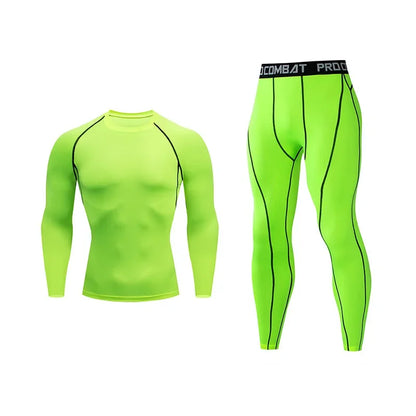 Men Running Set Gym Jogging Thermo underwear xxxxl Second skin Compression Fitness MMA rashgard Male Quick dry Track suit