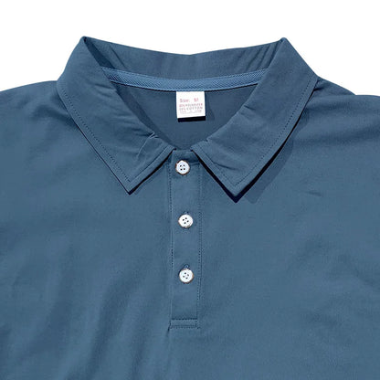 2025Summer new men's polo shirt men's lapel business office solid color short sleeved T-shirt Male fashionable casual sports top