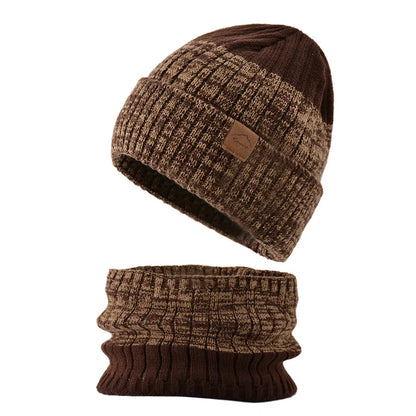 Winter Hats Scarf Set For Women Men Plush Knitted Hat Neck Warm Snow Ski Caps Male Outdoor Coldproof Cycling Beanie Skullcap